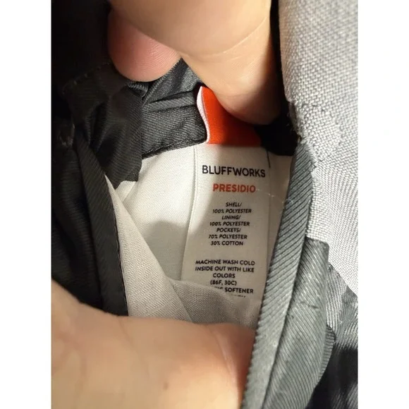 Bluffworks Sport Coat Mens 38S Gray Presidio Blazer Performance Slim Fit Travel